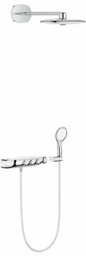 Sistem de dus cu termostat Grohe Rainshower Smartcontrol 360 Duo suprafata de pulverizare cromata