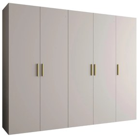 Dulap de haine 250 cm Borry 1 (Cașmir + Auriu). 1125788