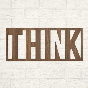 DUBLEZ | Inscripție din lemn pentru perete - THINK