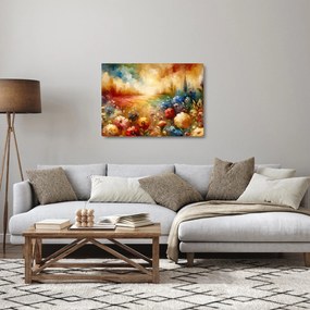 Tablou pe sticlă - Pajiște colorată (70x50 cm)
