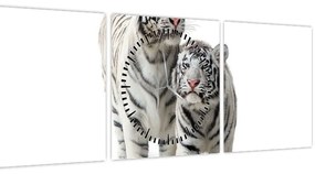 Tablou - Tigrul alb (cu ceas) (90x30 cm)