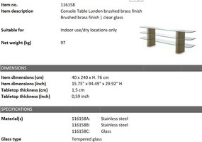 Consola moderna design LUX Lunden 240x40cm