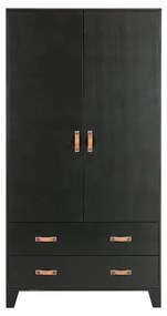 Șifonier din lemn de pin WOOOD Dian, negru