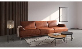 Canapea din piele MESONICA Puzo, maro
