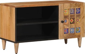 vidaXL Cabinet TV cu ușă natural 80 x 31,5 x 46 cm Lemn de mango solid