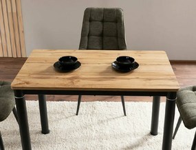 Masa de sufragerie neagra DAMAR 100x60 cm, decor stejar artisan