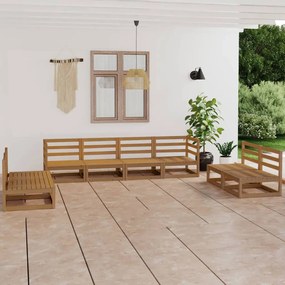 3075432 vidaXL Set mobilier de grădină, 8 piese, maro miere, lemn masiv de pin