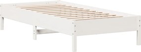 vidaXL Cadru de pat fără saltea, alb, 90x200 cm, lemn masiv pin