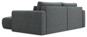 Colțar gri închis extensibil/cu spațiu de depozitare (cu colț pe partea dreaptă/cu șezlong) Kapua – Makamii