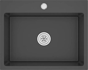 vidaXL Chiuvetă de bucătărie, negru, oțel inoxidabil