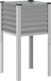 vidaXL Jardinieră de grădină, gri, 45x45x88 cm, oțel