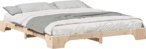 vidaXL Cadru de pat Maro 180 x 220 cm Lemn de pin masiv