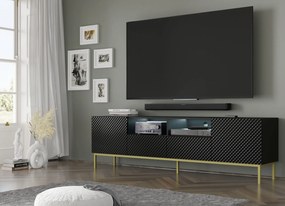 Masă TV CCK 4D 200 Rowanna (alb lucios + Auriu). 1125061