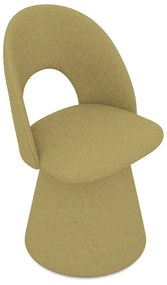 Scaun de sufragerie galben muștar tapițat Kalo – Makamii