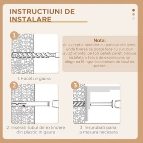 PawHut Raft Montat pe Perete pentru Pisici din PAL și Pânză, Design Modern Culoare Stejar, 44.5x33x9 cm | Aosom Romania