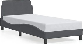 vidaXL Cadru de pat, Dover, gri închis, 90x200 cm, catifea