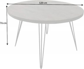 Masa rotunda design industrial vintage Scorpion 120cm Mango, gri
