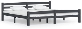 322095 vidaXL Cadru de pat, gri închis, 200x200 cm, lemn masiv de pin