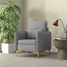 Scaun Decorativ HOMCOM din Stofa, Fotoliu Modern cu 4 Picioare din Otel, 2 Buzunare Laterale, Captuseala Groasa, Gri | Aosom Romania