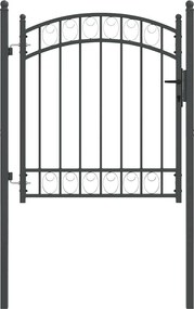 vidaXL Poartă de gard Gri 125 x 100 cm Oțel vopsit în pulbere