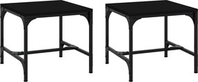 vidaXL Măsuțe laterale, 2 buc., negru, 40x40x35 cm, lemn compozit
