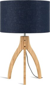 Lampa de masa cu trepied, realizata din materiale naturale, durabile si ecologice, Annapurna albastru
