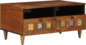 vidaXL Cabinet TV cu sertar castan 70 x 33 x 46 cm Lemn de mango solid