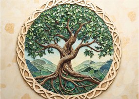 Tablou – Arborele vieții împletit (70x50 cm)