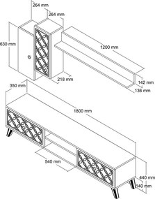 Perete TV Classe Walnut și Chalcedony
