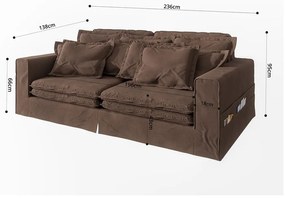 Canapea maro închis 236 cm Nora – Ropez