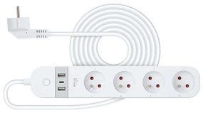 Prelungitor inteligent cu întrerupător 4Z + 2xUSB-A+1xUSB-C 1,5m Wi-Fi Tuya alb