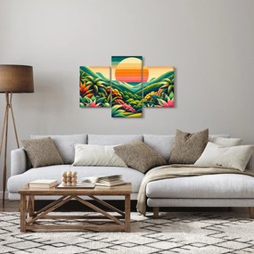 Tablou - Apus de soare multicolor (90x60 cm)