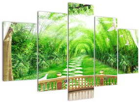 Tablou - Privire la grădina tropicală (150x105 cm)