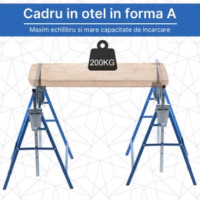 HOMCOM set suport de lucru din tuburi de otel, 68x58x80 cm | Aosom Romania