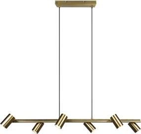 Trio - Candelabru suspendat MARLEY 6xGU10/35W/230V, finisaj alamă
