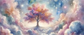 Tablou – Arborele vieții printre nori (120x50 cm)