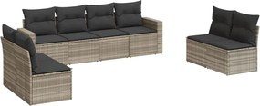 vidaXL Set mobilier de grădină cu perne, 8 piese gri deschis poliratan