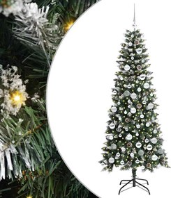 vidaXL Brad de Crăciun artificial Verde 180 cm PVC și Plastic și Oțel