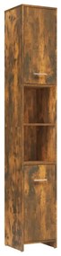 815519 vidaXL Dulap de baie, stejar fumuriu, 30x30x183,5 cm, lemn prelucrat
