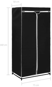 Sifoniere, 2 buc., negru, 75 x 50 x 160 cm Negru, 2