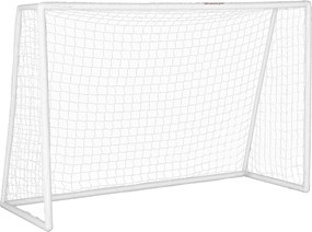 SPORTNOW Poartă de fotbal, plasă robustă, cadru din plastic, țăruși, 300L x 120B x 200H cm, Alb | Aosom Romania