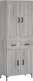 vidaXL Dulap înalt, gri sonoma, 69,5x34x180 cm, lemn compozit