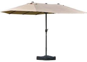 Outsunny Umbrele de Gradina Dubla 460x270cm cu Manivela si Baza Transversala | Aosom Romania