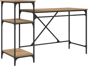 vidaXL Birou Stejar Artizanal 135 x 50 x 90 cm Lemn compozit