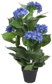 Planta artificiala hydrangea cu ghiveci, 60 cm, albastru 1, Albastru, hortensie   60 cm
