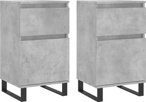 vidaXL Servante, 2 buc., gri beton, 40x35x70 cm, lemn prelucrat