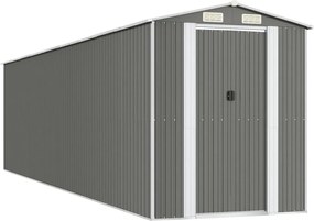 vidaXL Șopron de grădină, gri deschis, 192x772x223 cm, oțel galvanizat