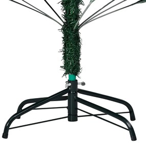 Set pom Craciun artificial cu LEDgloburi, verde, 210 cm PVC 1, Verde si gri, 210 cm
