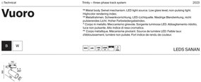 Spot LED, accesoriu pentru sinele trifazate Trinity, Vuoro alb 4000K 20W