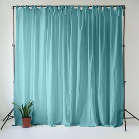 Draperie turcoaz din in 140x200 cm Coastal Blue – Linen Tales